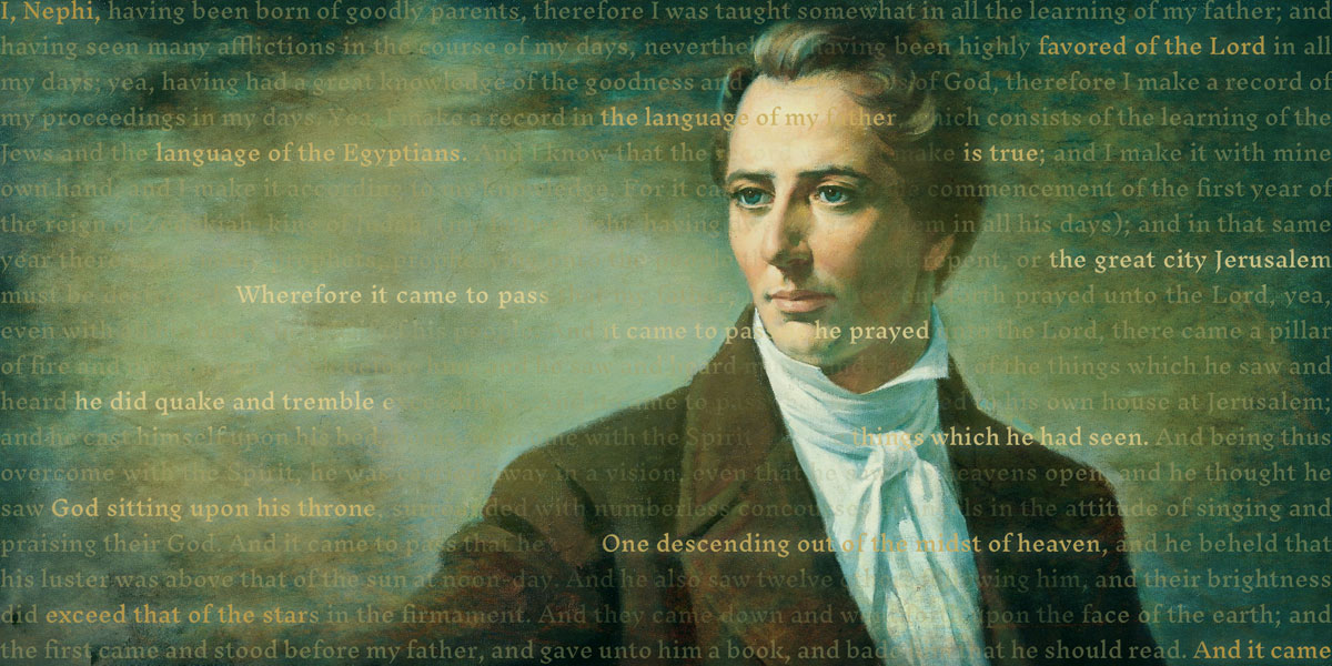 Imagen por Book of Mormon Central. Features The Prophet Joseph Smith (Presentando al profeta José Smith) por Alvin Gittins a través de LDS Media Library