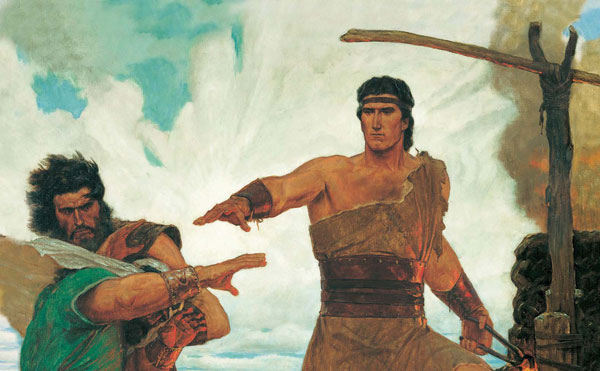 Nephi Subduing his Brothers (Nefi sometiendo a sus hermanos) por Arnold Friberg