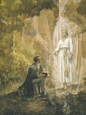 Joseph Smith Receives the Gold Plates (José smith recibe las planchas de oro) por Kenneth Riley