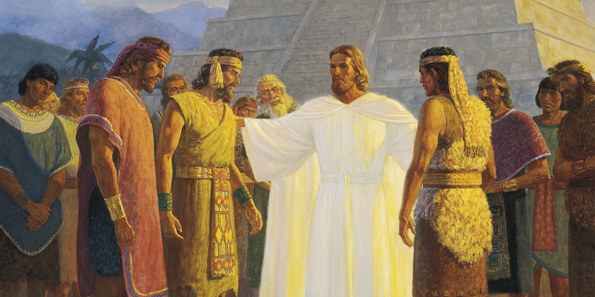 Christ with Three Nephite Disciples (Cristo con los tres discípulos nefitas) por Gary L. Kapp