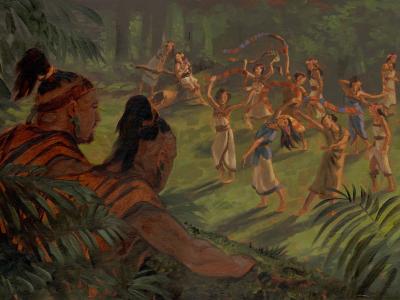 Amulon and Lamanite Daughters (Amulón y las hijas de los lamanitas) por James Fullmer