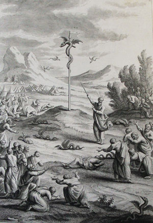 Israelites Bitten By Fiery Serpents (Los israelitas mordidos por serpientes ardientes) por Phillip Medhurst