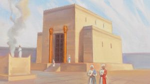 Ilustración del templo de Zorobabel, por Sam Lawlor